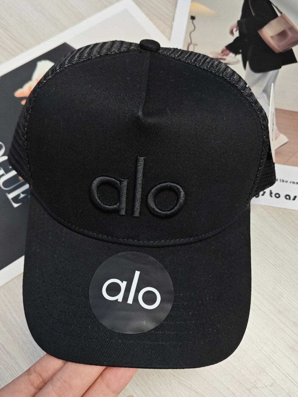 NWT🖤ALO Yoga District Trucker Hat Black Adjustable🧢 Everyday Athleisure Cap